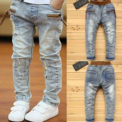 Ienens 4-11Y Jongens Slanke Rechte Jeans Zomer Klassieke Licht Kleur Bodems Kinderen Denim Lange Broek Kids Baby Boy Casual Broek