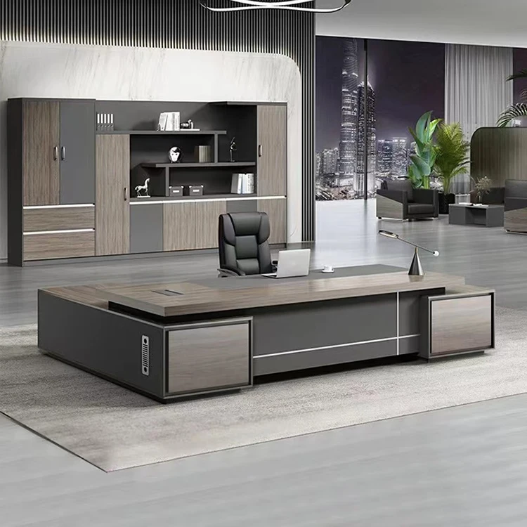 

High Quality Modern Executive Convertible Extendable Solid Wood Office Desk MDF Material Home Furniture Villa Office Building