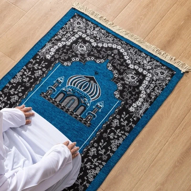 Chenille Muslim Prayer Mat Non-slip Portable Worship Blanket Floor Carpets Travel Prayer Rug Ramadan Gift Pilgrimage Blankets