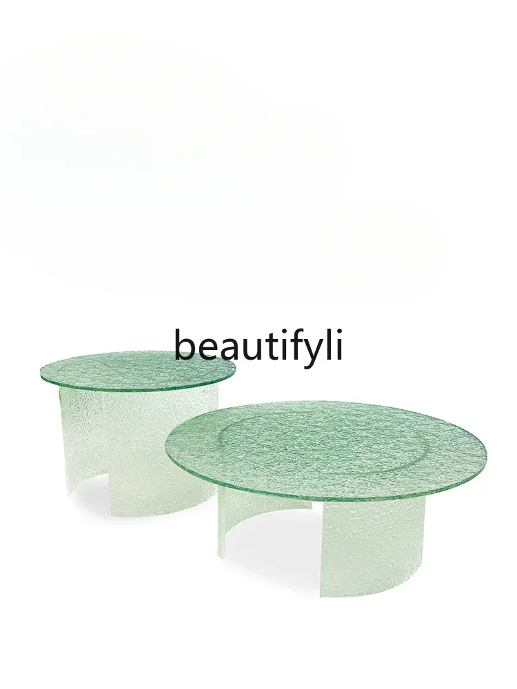 

yj32 Acrylic water ripple simple modern living room balcony coffee table creative transparent coffee table