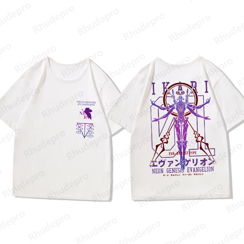 2024 New Century Evangelion Co-Signiert Overs ize Kurzarm T-Shirt männlich Eva erste mobile diffuse Kleidung Trend übergroß