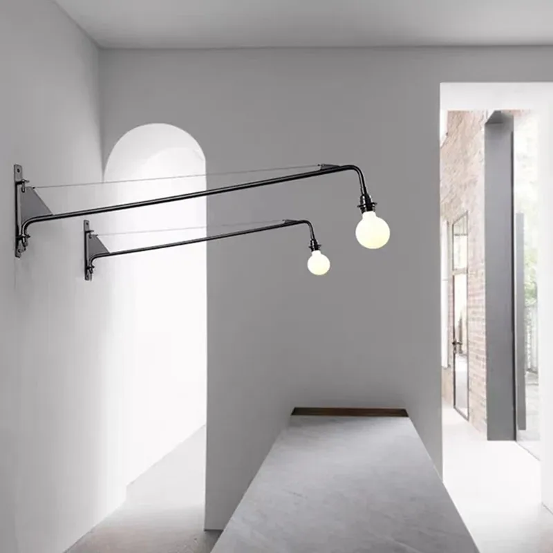 Modern Long Arm Wall Light Retro Rotating Wall Lamp for Bedroom Living Room Restaurant Industrial Long Pole Wall Lamp