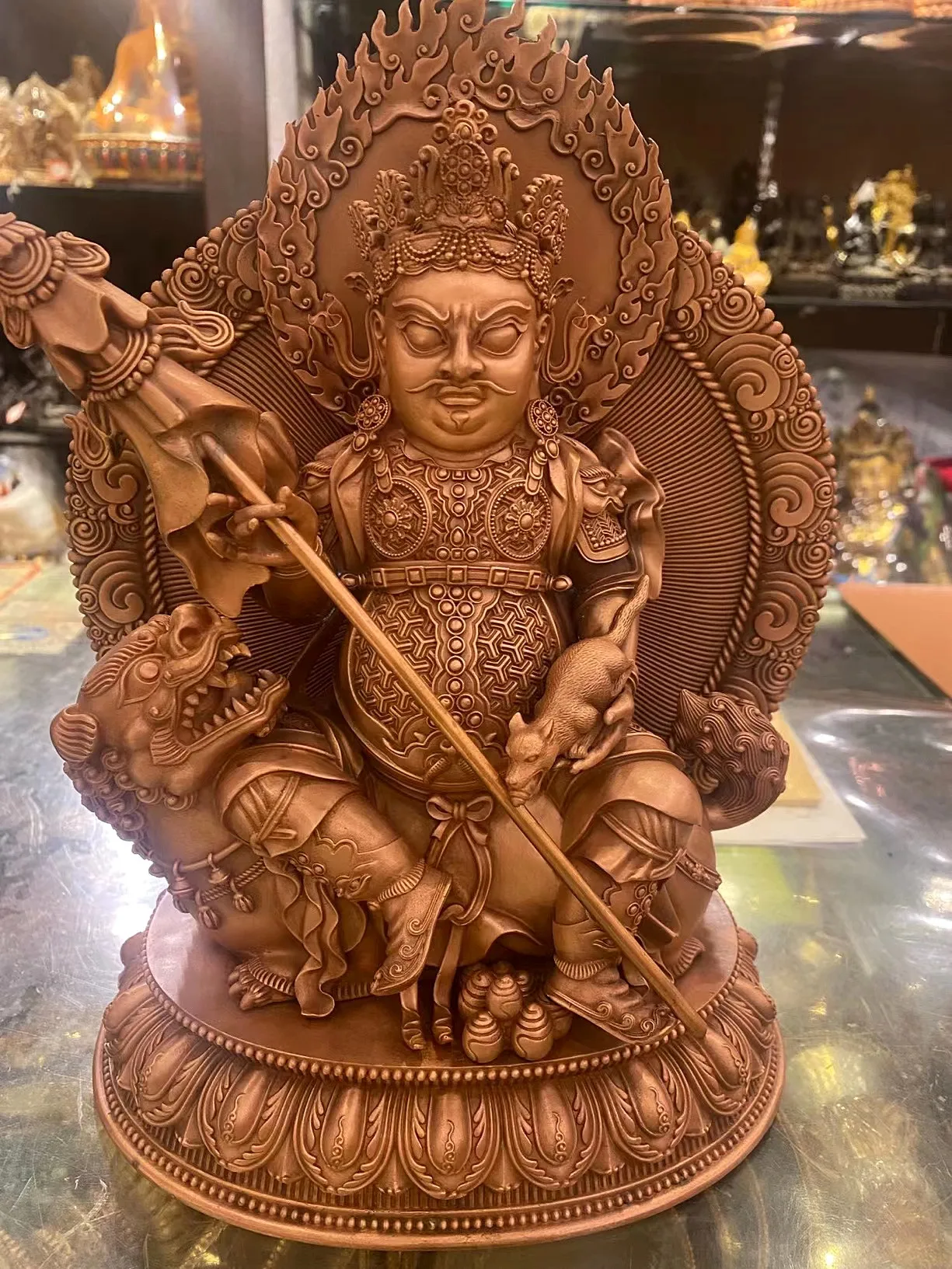 Treasure King Buddha statue pure copper ornament Buddhist hall is dedicated to Huang Cai, Duowen Tianwang 3 inch 7 inch Seiko Tr