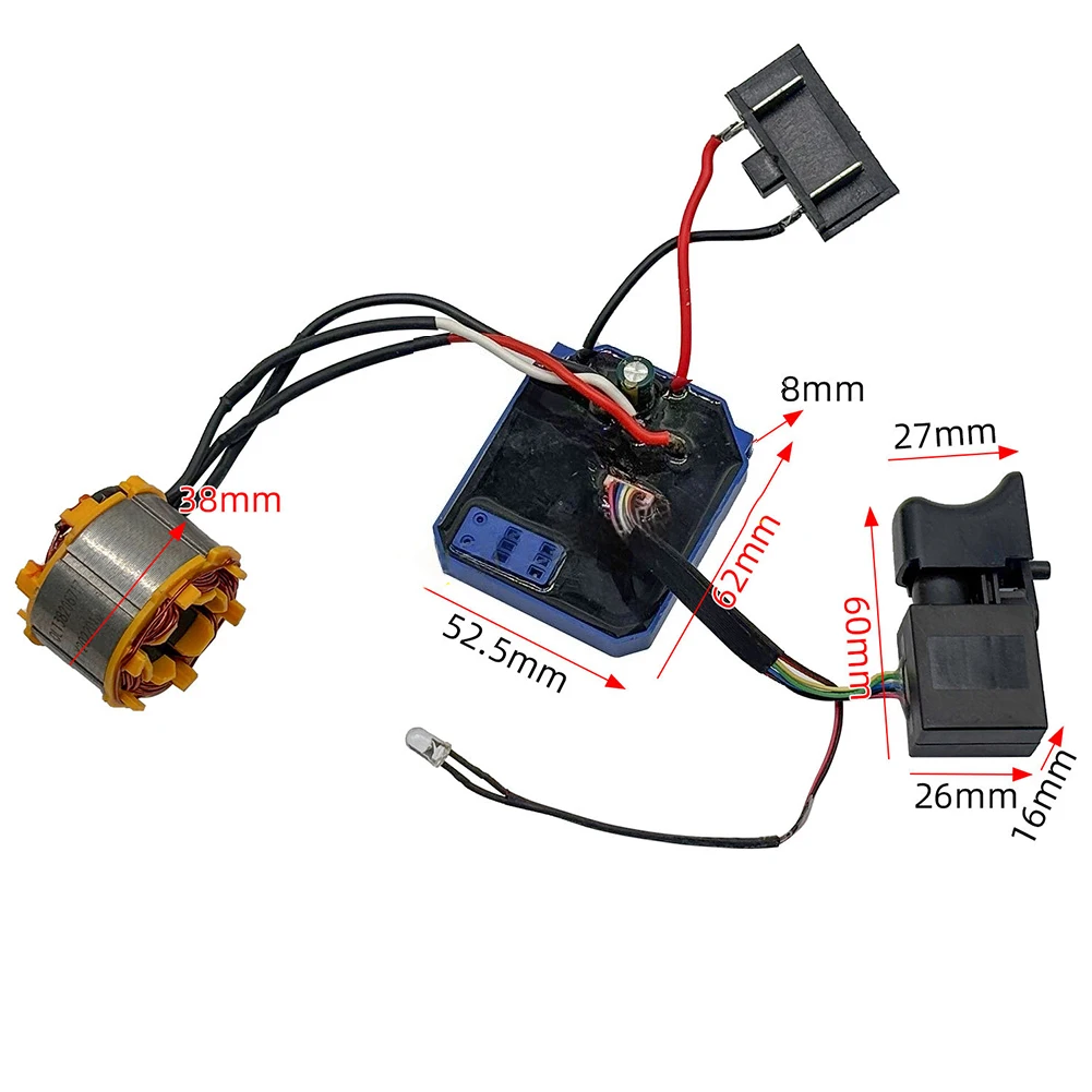 21V Motor Assembly Electric Wrench Control Board Drilling Applications Efficient Speed Management Smooth Performance