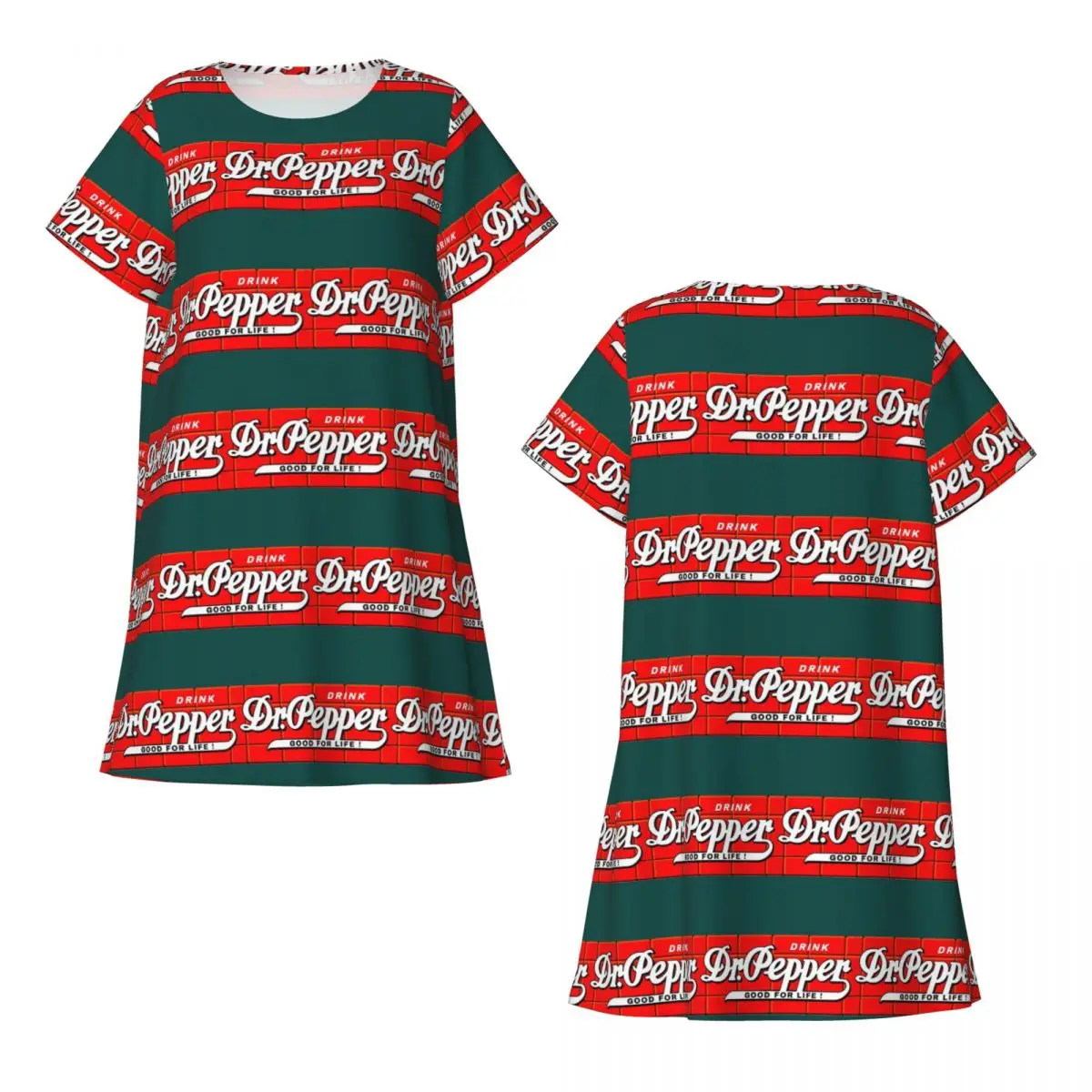 Dr Pepper Good For Life Short Sleeves Nightdress For Sleeping Sleepshirts Women Short Sleeve Nightgowns Loose Pajama Dress