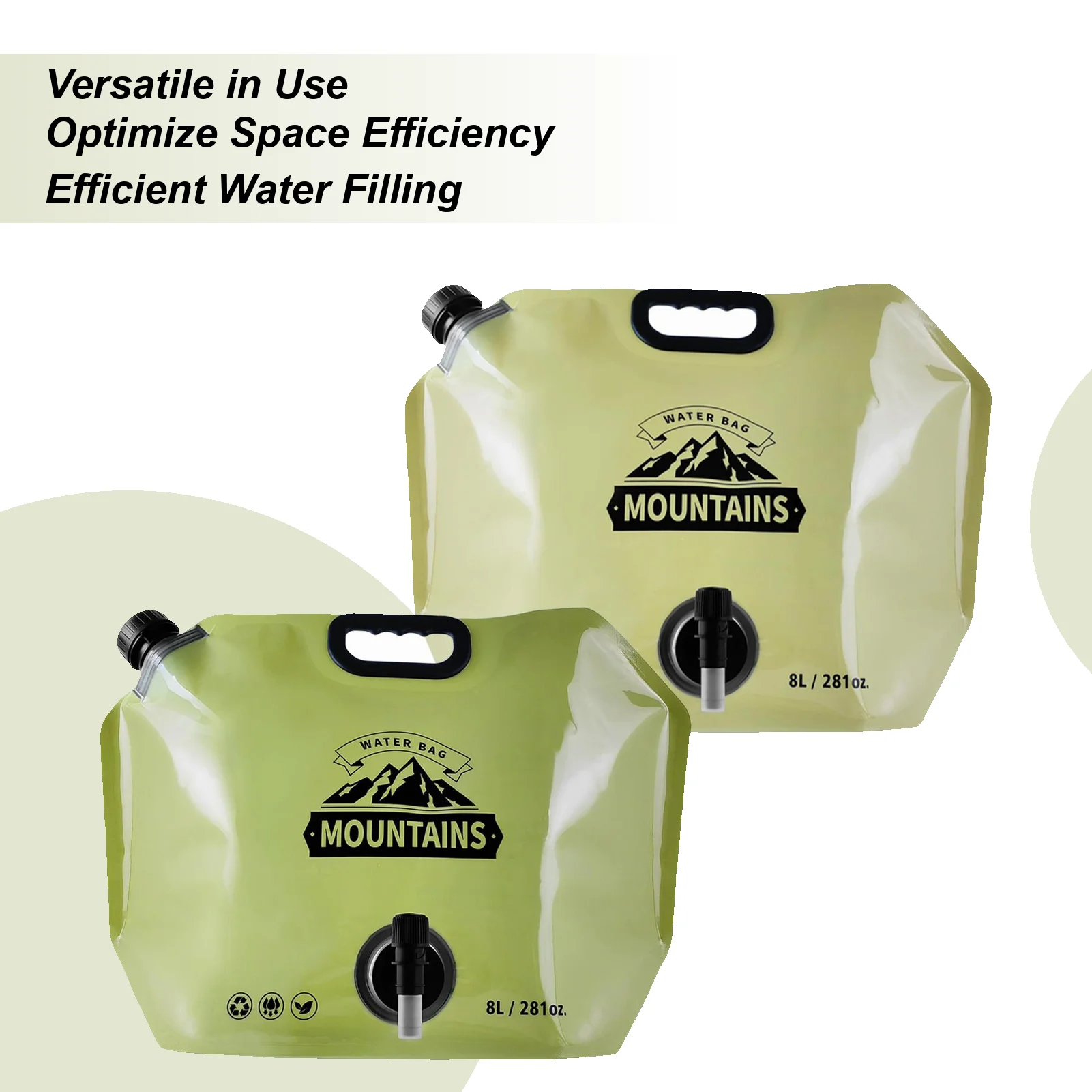 

8L Folding Water Bag Outdoor Camping Hiking Portable Folding Water Storage Lifting Bag Multifunctional Folding Water Bottle