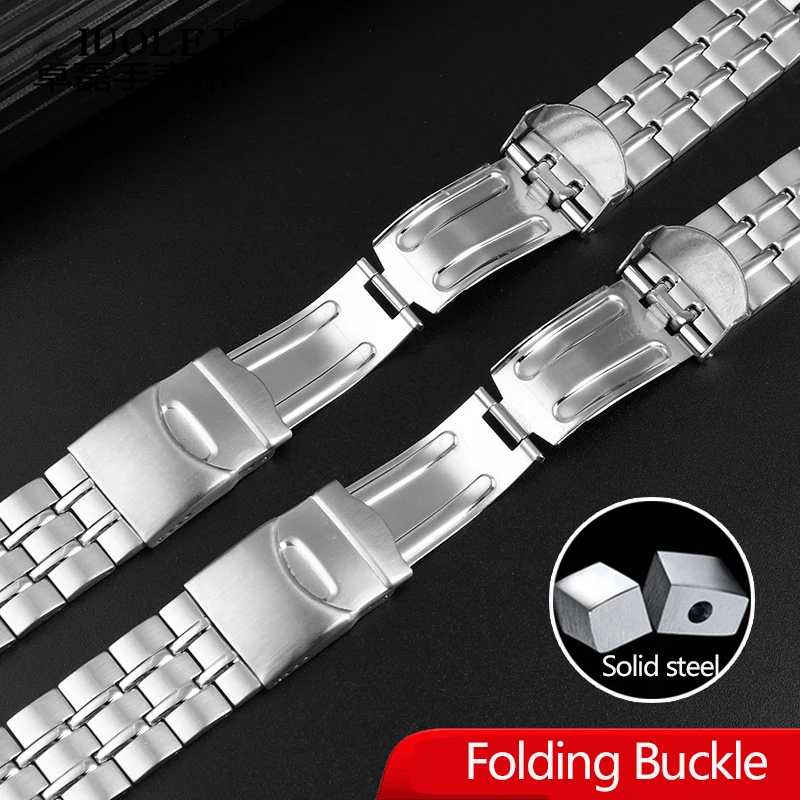 21mm Watchband For Swatch YRS403 412 402g High Quality Stainless Steel Strap Arc Notch Steel Watchband Men\'s Wristband Bracelet