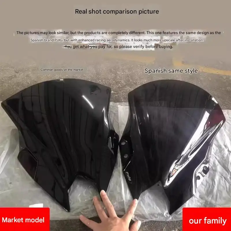 

For Kawasaki Ninja 500 Modified Windshield with Increased Height Racing Track Front Windshield Deflector