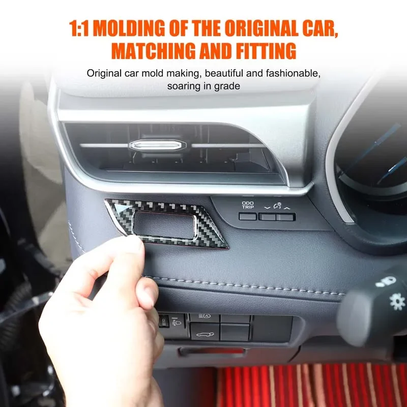لتويوتا هايلاندر 2022-2025 لينة ألياف الكربون لوحة سيارة كروز سرعة التبديل لوحة ملصق مزخرفة اكسسوارات السيارات #1