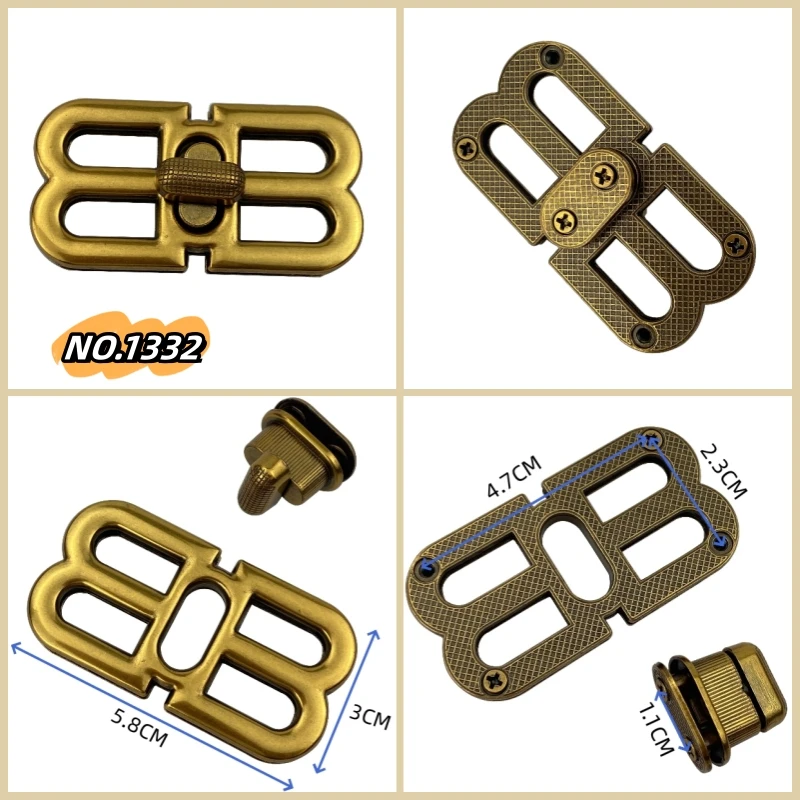 BB-Shaped Locks for Lady\'s Handbags Parts DIY Repair Bag Metal Hardware Accessories Locks