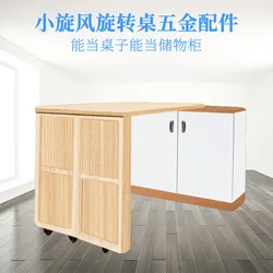 Multifunctional Furniture Folding Rotating Table Stowable Folding Desk Save Space Furniture Dining Table Hardware