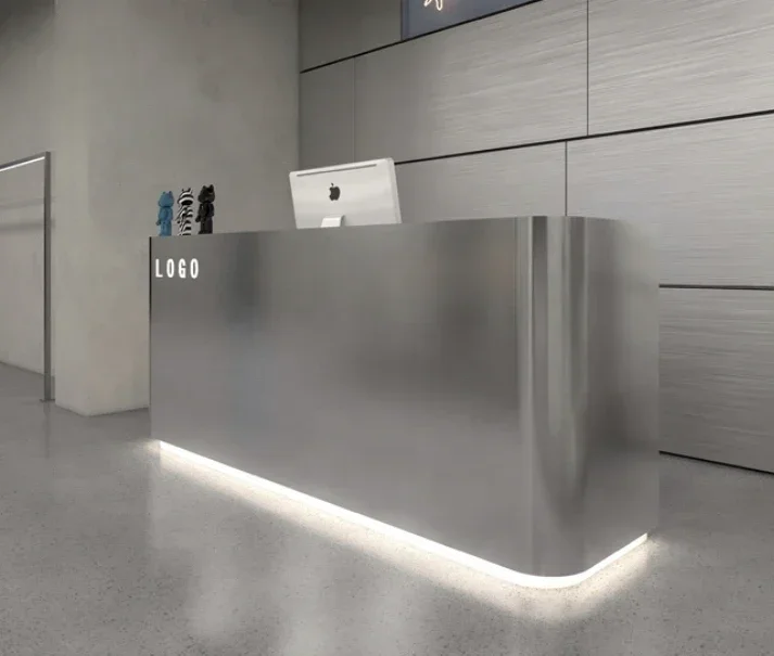 

Stainless Steel Bar Simple Modern Clothing Store Checkout Shop Small Beauty Salon Barber Shop Reception Desk