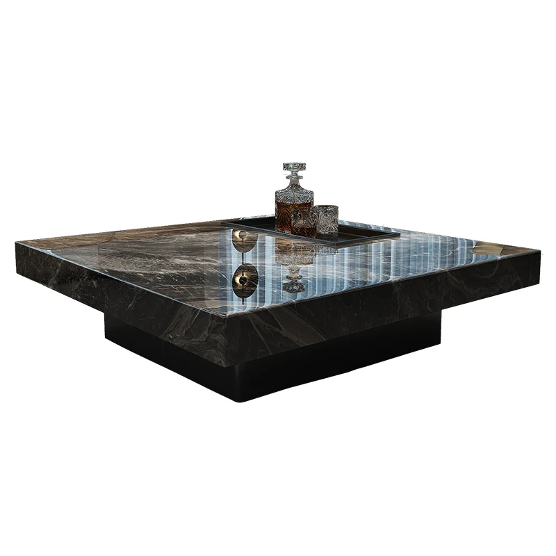 

Marble coffee table, living room, home, innovative design, Minotti suspended square coffee table, small apartment