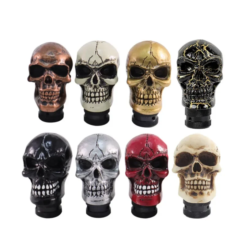 for Universal Car Manual Automatic Gear Shift Knob Cartoon Skull Head Small Tooth Ghost Style Personalized Modification