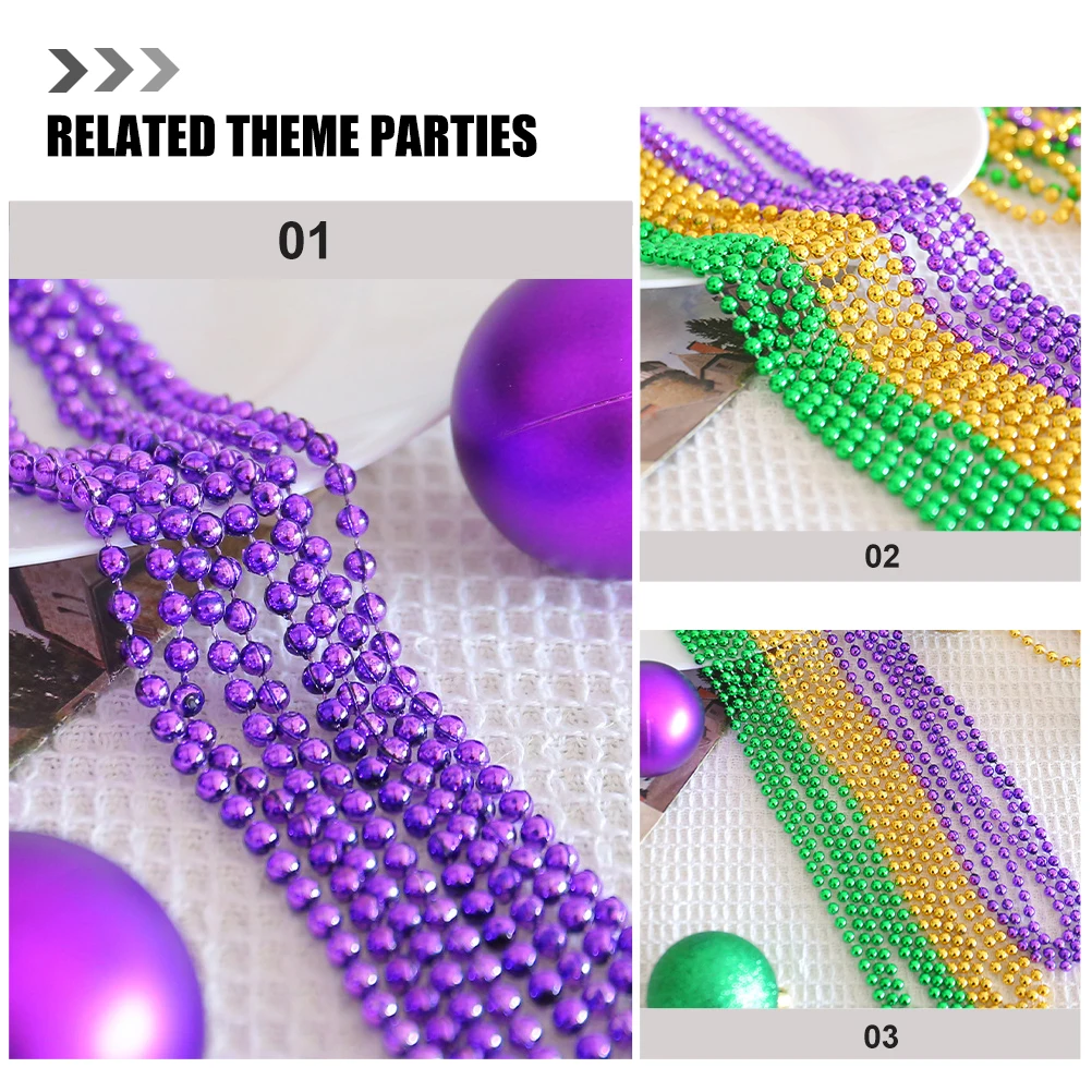 

10 Pcs Bead Chain Necklace Necklaces Bulk Carnival Plastic Festival Accessories