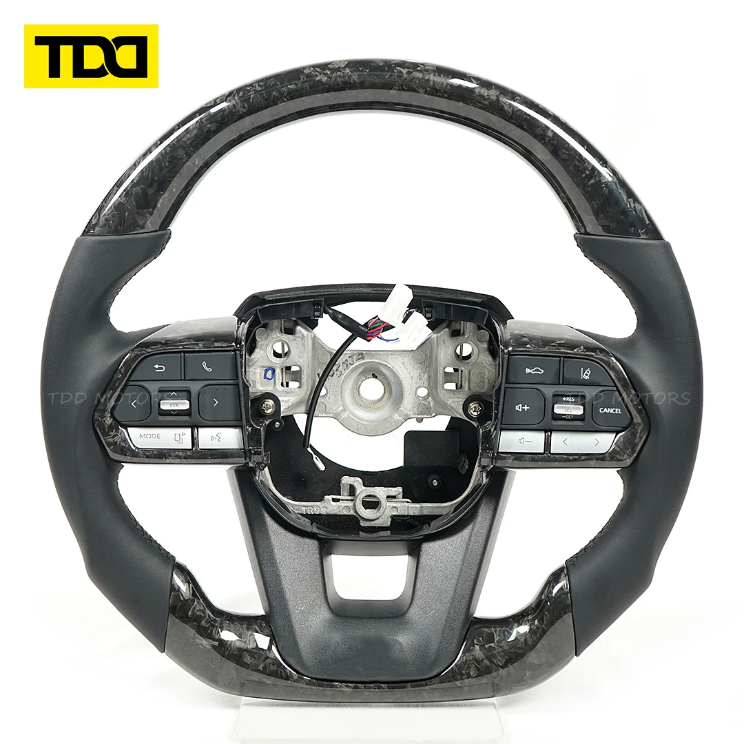 TDD Customized Carbon Fiber Steering Wheel for Toyota Yaris Forged Ice Crack Pattern