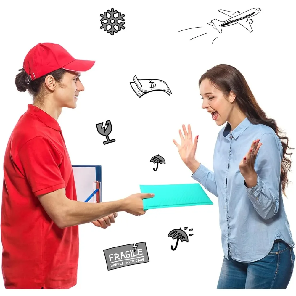 Конверт для пузырчатой упаковки, почтовые конверты, почтовый конверт, полиэтиленовый зеленый конверт для доставки, самозапечатывающаяся набивка пузырчатого мешка