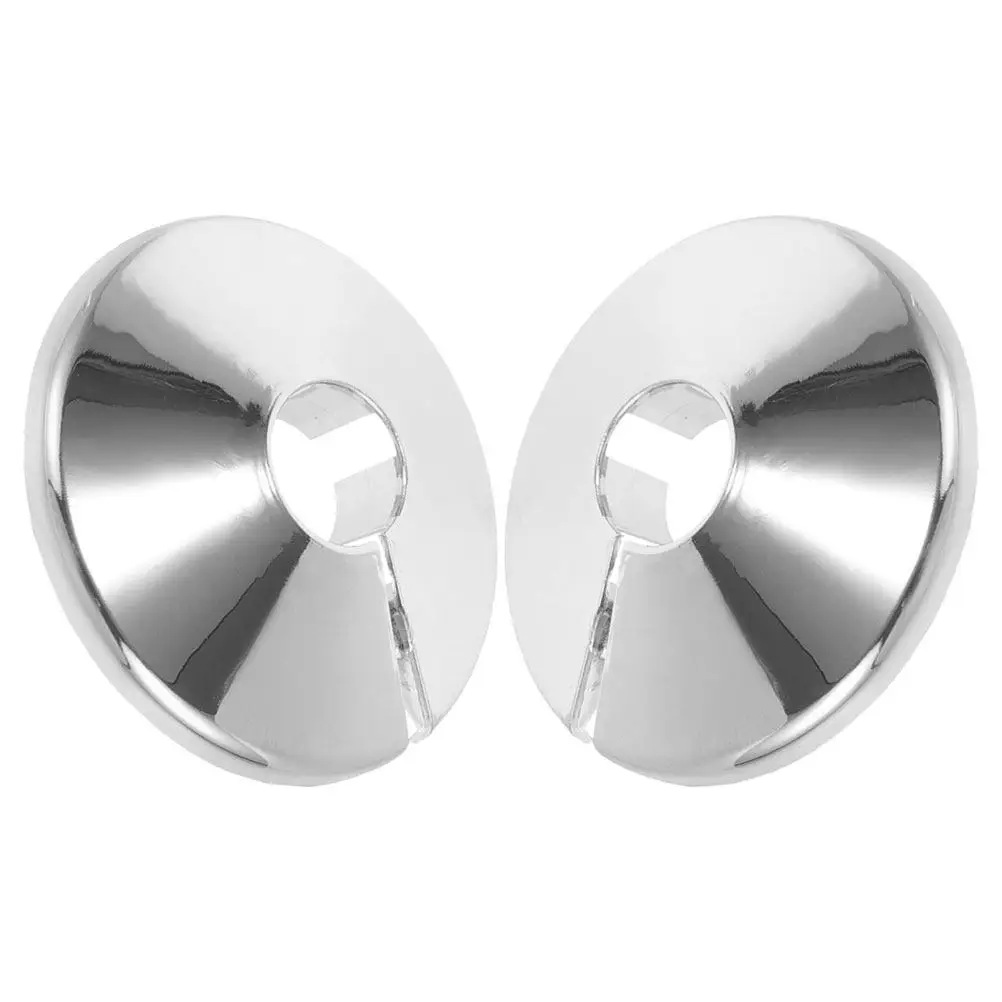 2Pcs Pipe Cover for Wall Floor Pipe Entry Points Water Gas Heating Drain Lines PVC Alloy Stylish Plumbing Flange Collar Cover