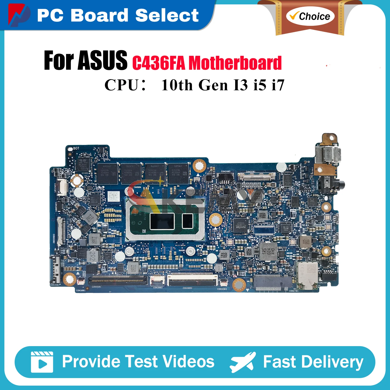 

C436FA Laptop Motherboard For ASUS Chromebook C436F C436FA Notebook Mainboard With 10th Gen I3 i5 i7 100% tests OK fast shipping