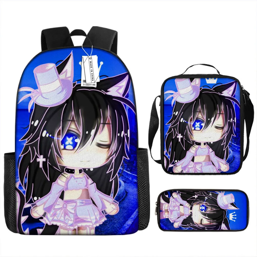

Classic Popular Novelty Gacha 3D Print 3pcs/Set Student School Bags Laptop Daypack Backpack Crossbody Lunch bag Pencil Case