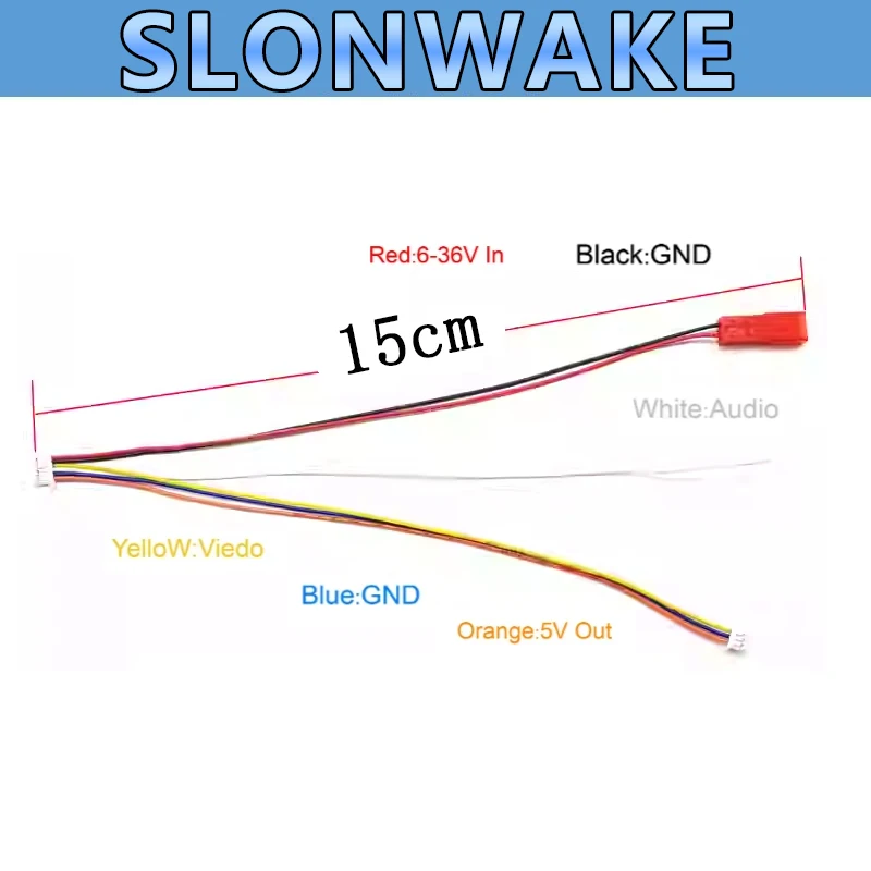 Fil de signal de ligne de sortie vidéo, émetteur d'image FPV, carte de lancement, câble AV pour émetteur à caméra, JST DC, 5.8G, 1PC