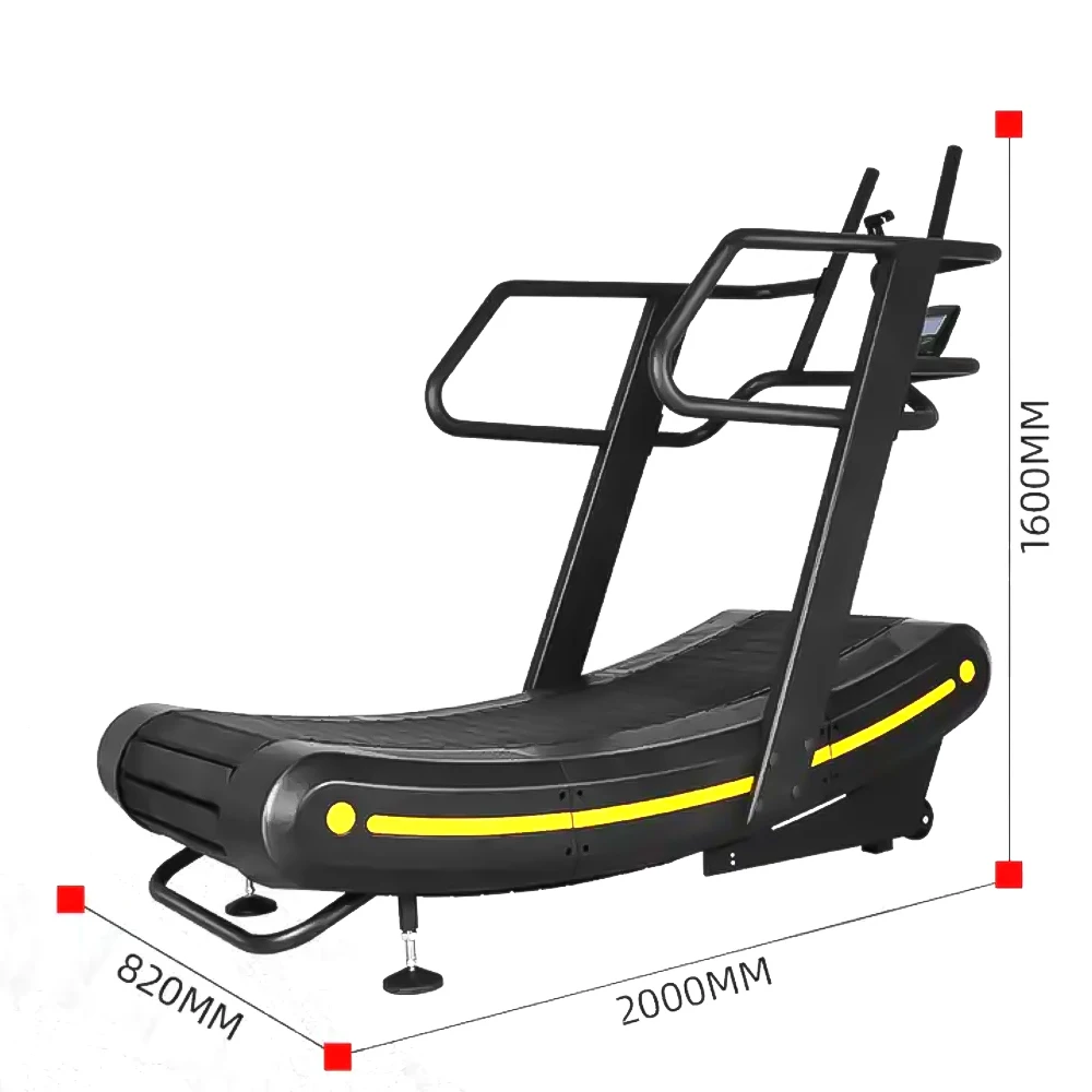 2024 Hot Selling Non Powered Mechanical Running Machine Motorized Gym Home Unassisted Curved Treadmill For Walking