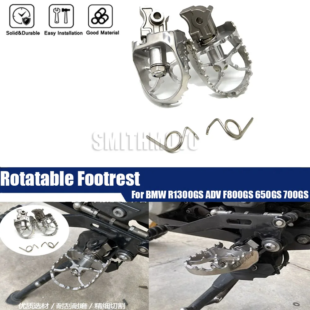 

Motorcycle Adjustable Foot Pegs Rotatable Footrest Footpegs For BMW R1300GS ADV F800GS 650GS 700GS