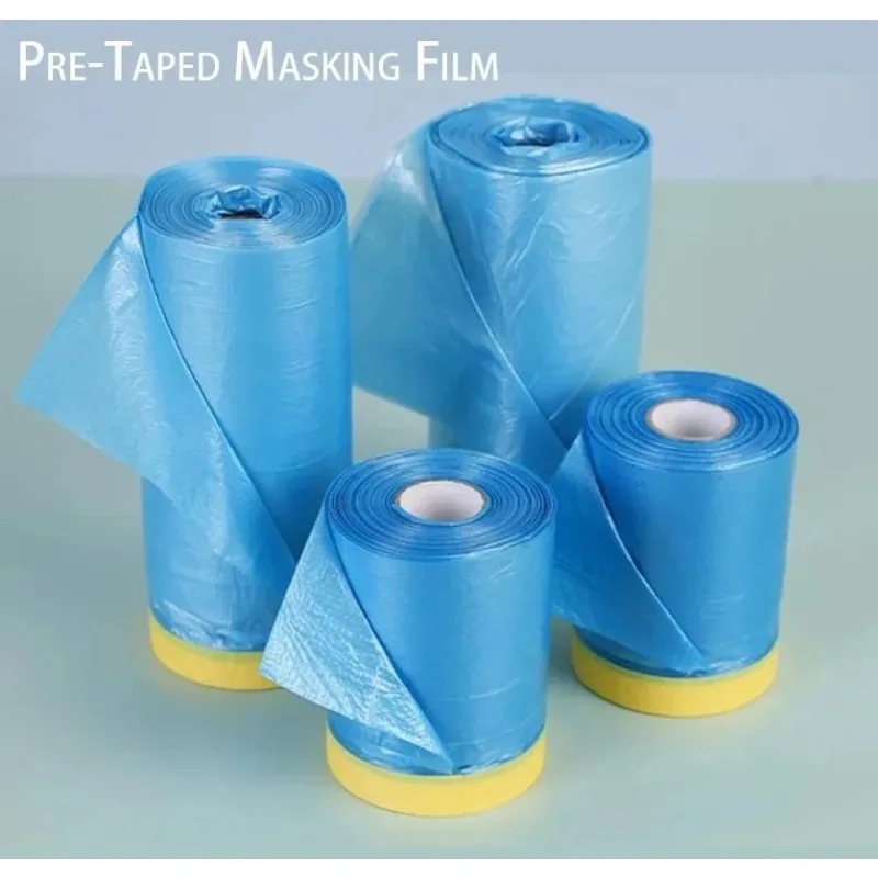 Film de masquage pré-adhésif, feuille de plastique, bande Washi automobile, sans résidus, tissu en plastique pour peintres, pour la peinture