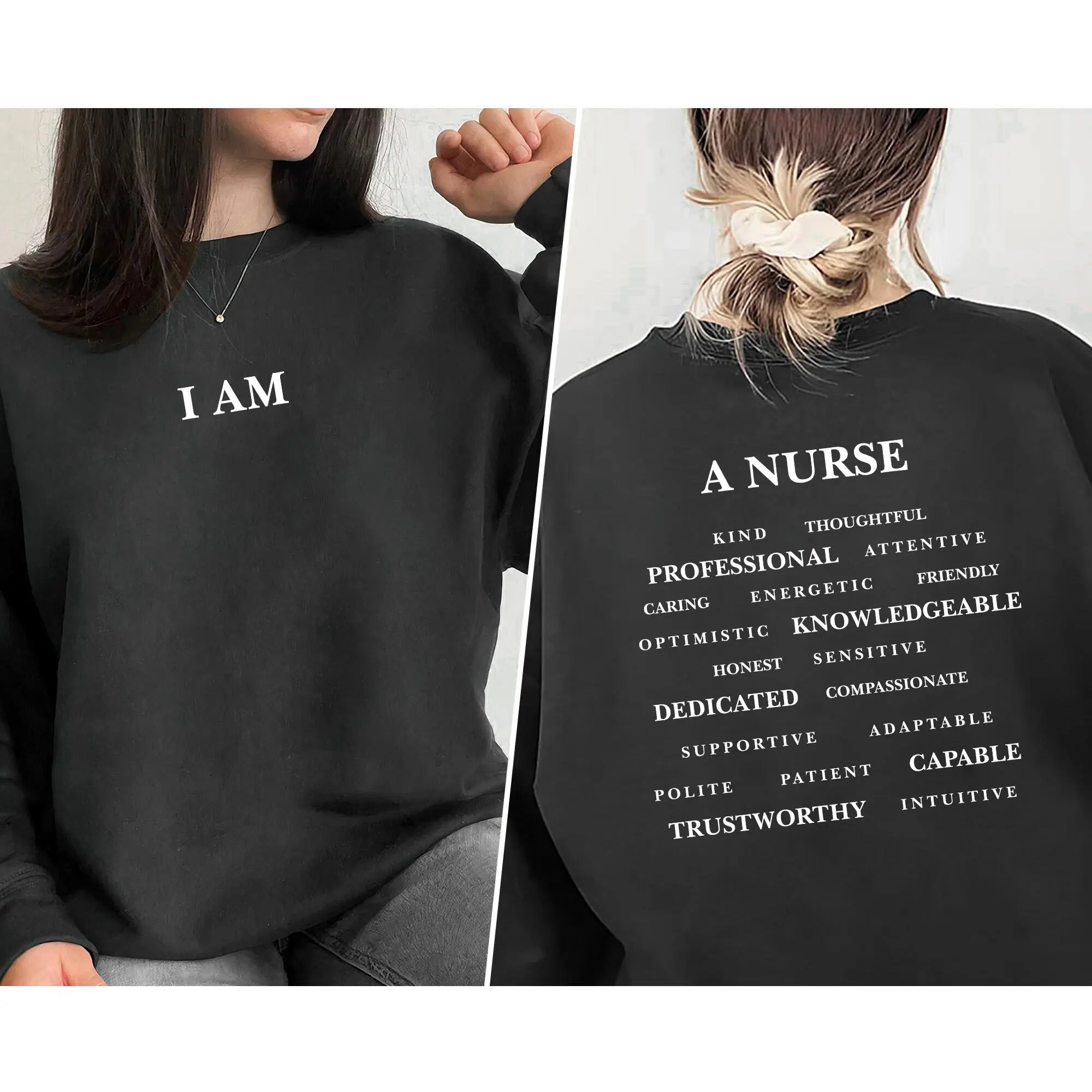 

I Am A Nurse Slogan Teenager Sweatshirt 2023 Voguish Individual Nurse Comfort Women Sweater Nurse School Crewneck Female Tops