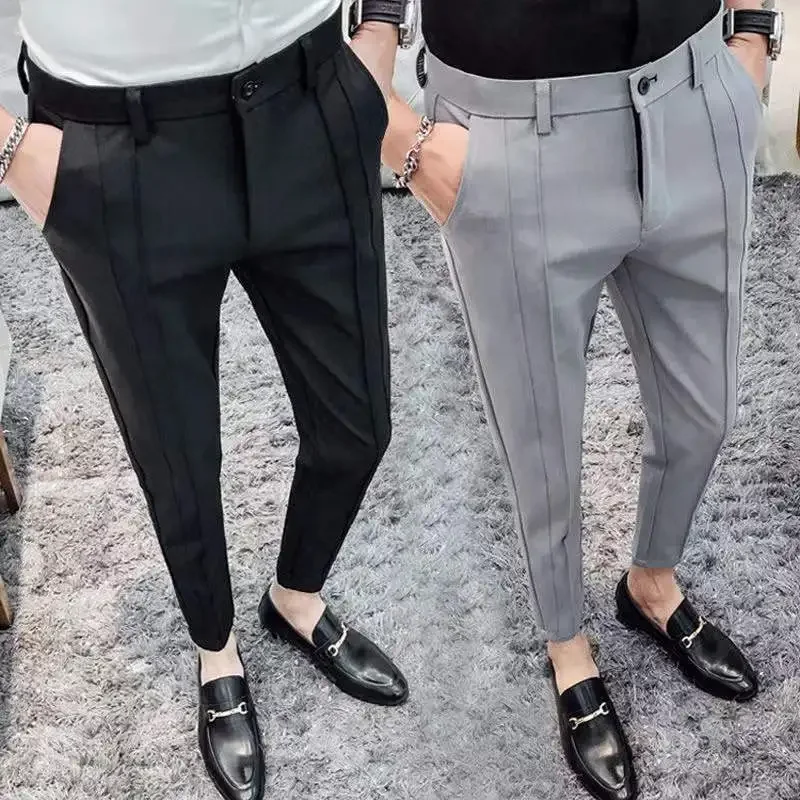 

2024 Spring and Autumn Classic Style Men Business Casual Pants Elasticity Solid Color Trousers Casual Pants High Quality S48