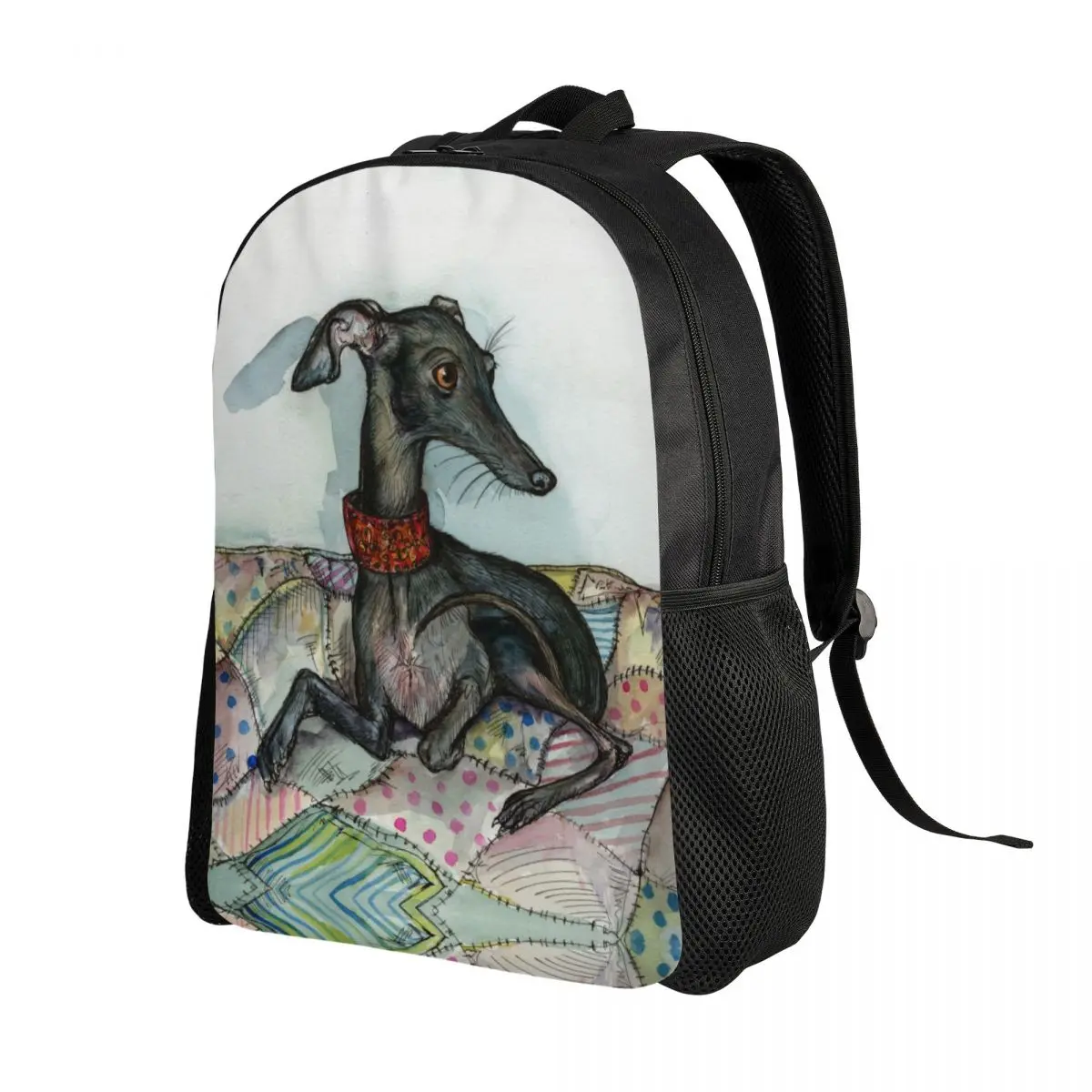 Greyhound Whippet Dog Backpack for Women Men Waterproof School College Bag Printing Bookbag