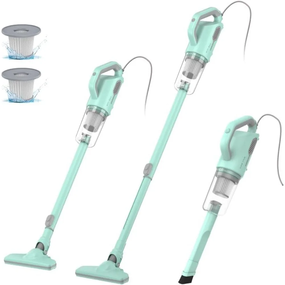 Corded Lightweight Stick Vacuum 20KPa Suction 20Ft Cord for Home Office Hardwood Carpet Pet Hair