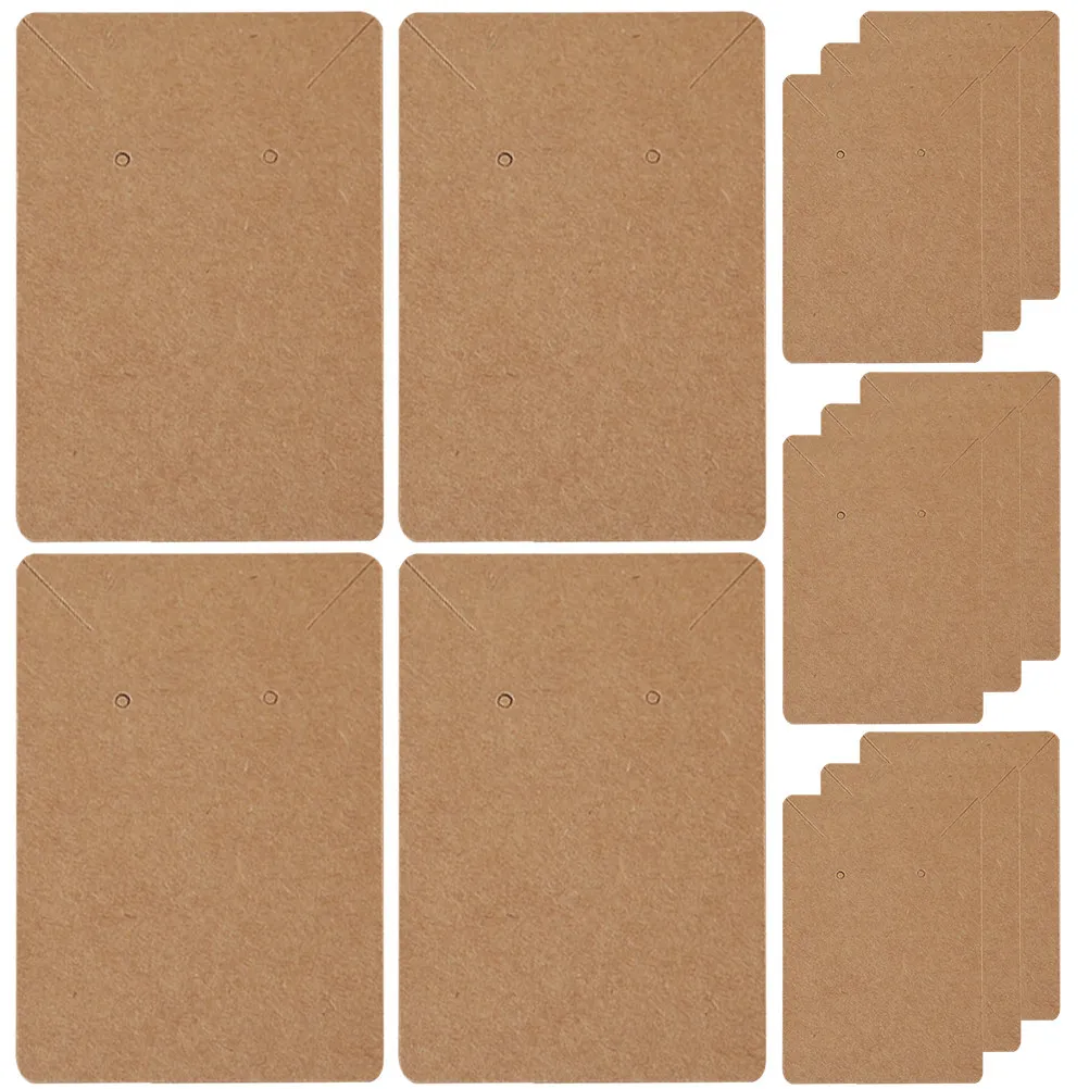 

100Pcs Blank Kraft Jewelry Display Cards Earring Holder Cards for Earrings Necklace Anklets Bracelets Retail Display and Home