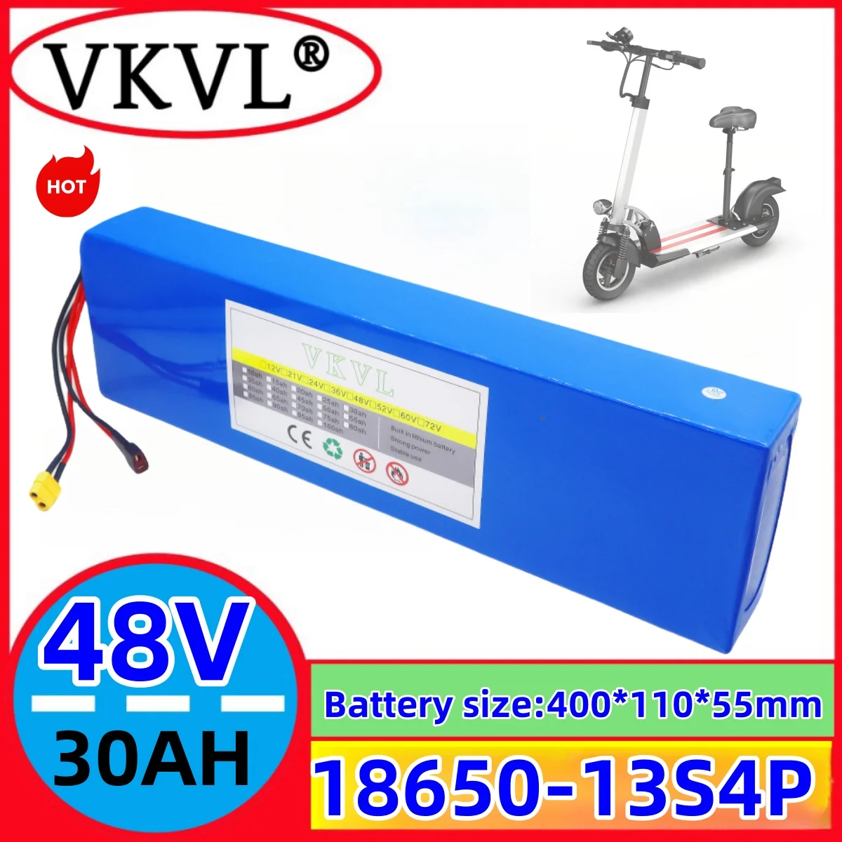 Free delivery of 100% brand new original 48v30ah lithium-ion battery 13S4P suitable for 54.6v electric bicycles and scooters