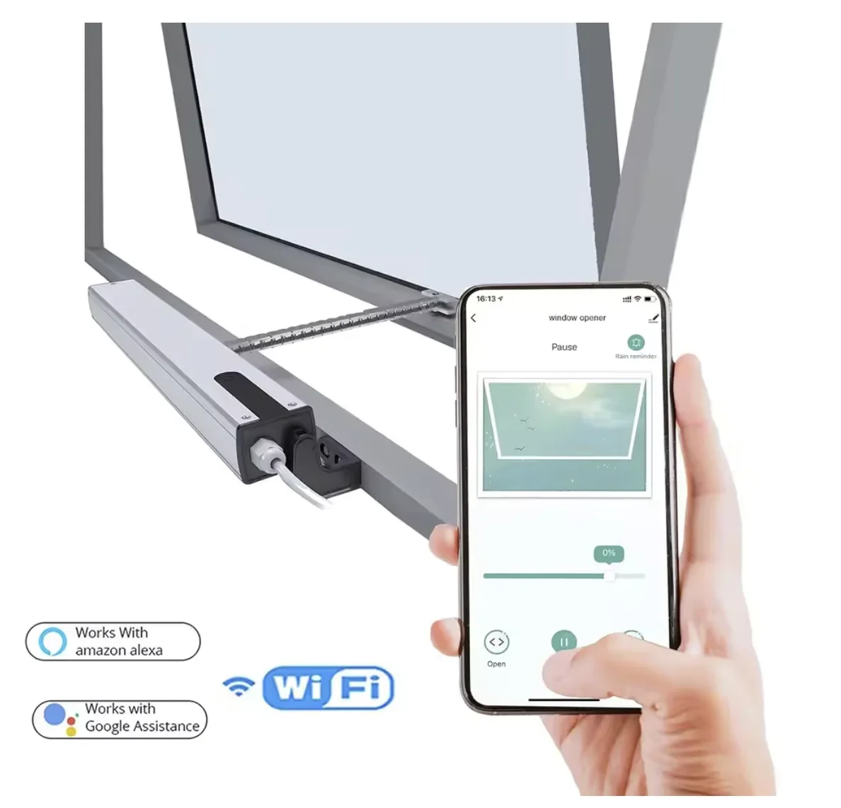NF 220V Electric Window Actuator Opener for Skylight Greenhouse Airport with 100-400mm Travel Adjustable Work with Google Wifi T