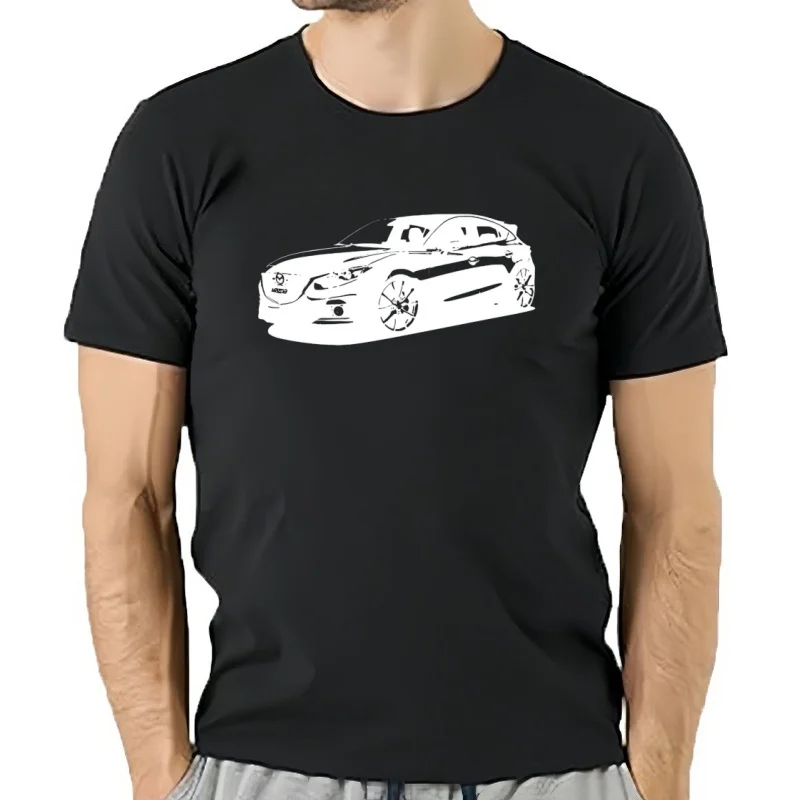 Camiseta de algodón con diseño japonés Car 3 BM Side, camisa  de tercera generación, Skyactiv, Mazda3, MazdaSpe
