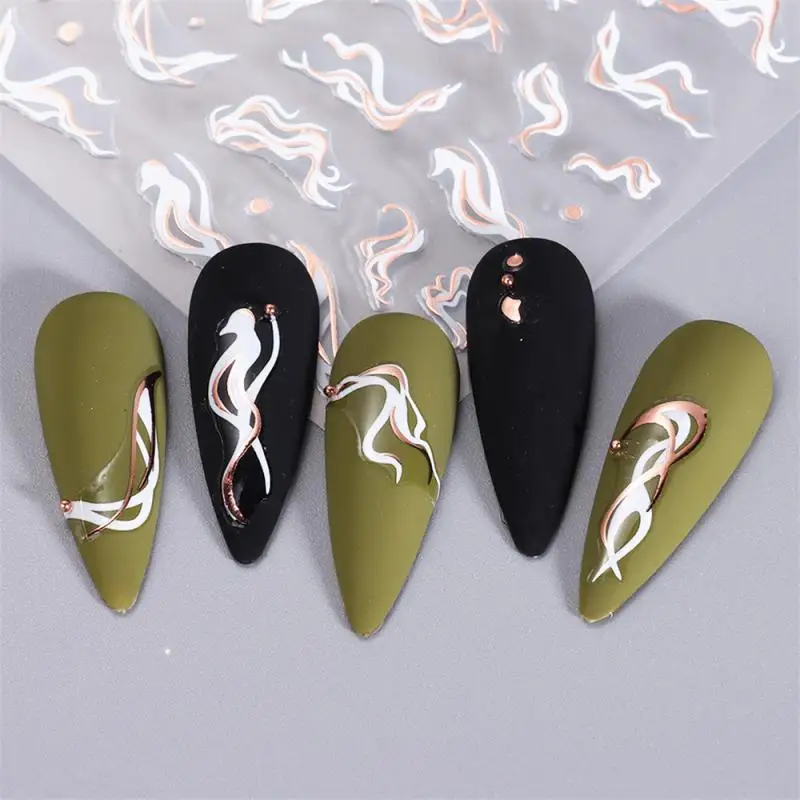 Cross-border Long-lasting Versatile Unique Design Nail Art Hot Silver Threads Easy To Use High-quality Innovative Nail Stickers