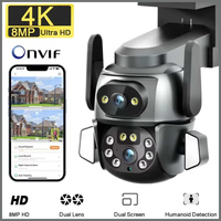 4K 8MP WIFI camera PTZ dual screen 8MM binocular AI body automatic tracking CCTV security intelligent IP66 waterproof monitoring