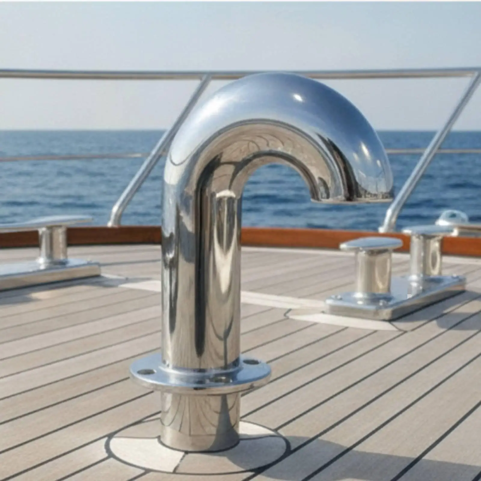 Boat Deck Vent Connector 316L Stainless Gooseneck Fitting for Marine Plumbing Ventilation System 38mm Opening