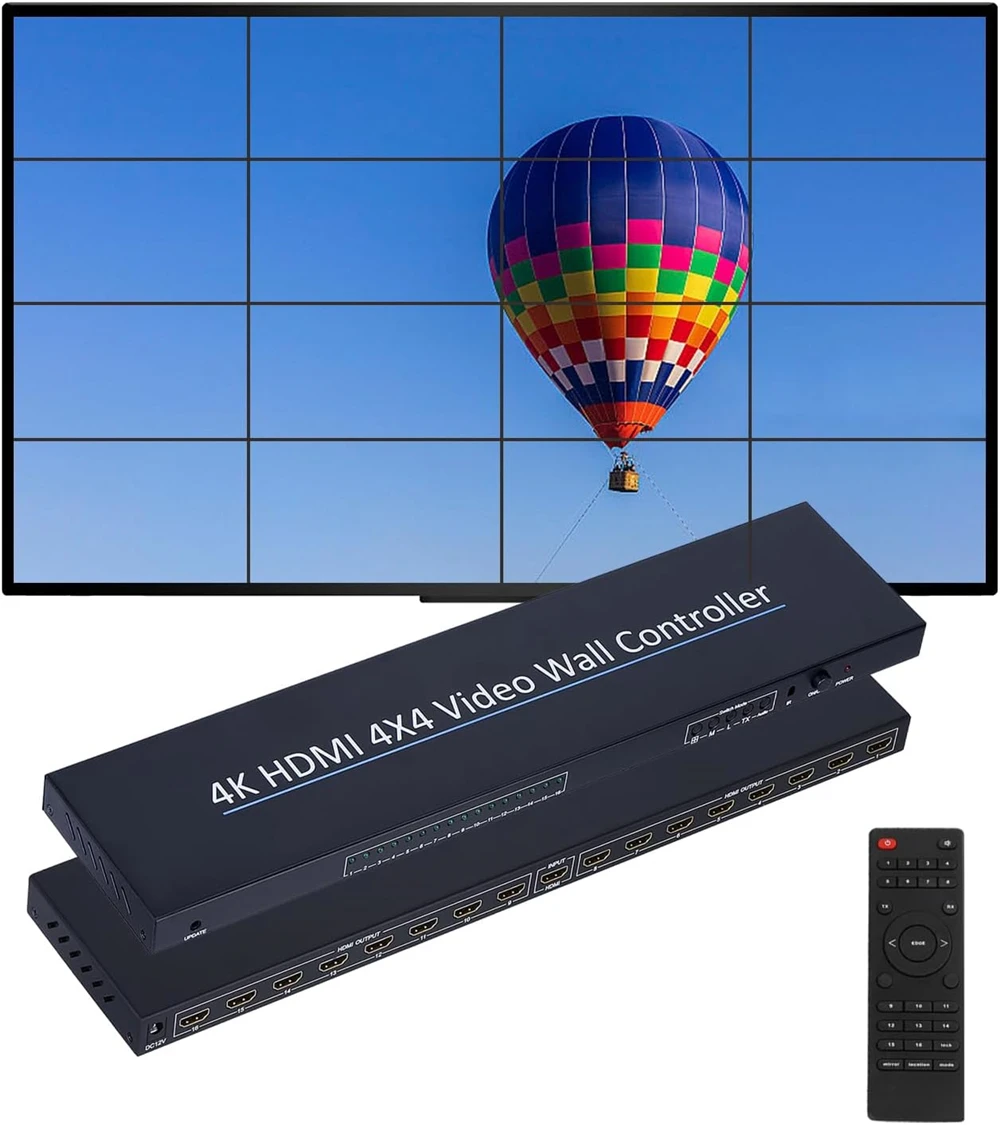 4x4 16 Screen 4K hdm i TV Video Wall Controller 1X2 1X4 1X3 2x2 2x3 3x2 4X2 2X4 Multi Video Screen Processor Switcher Splicer
