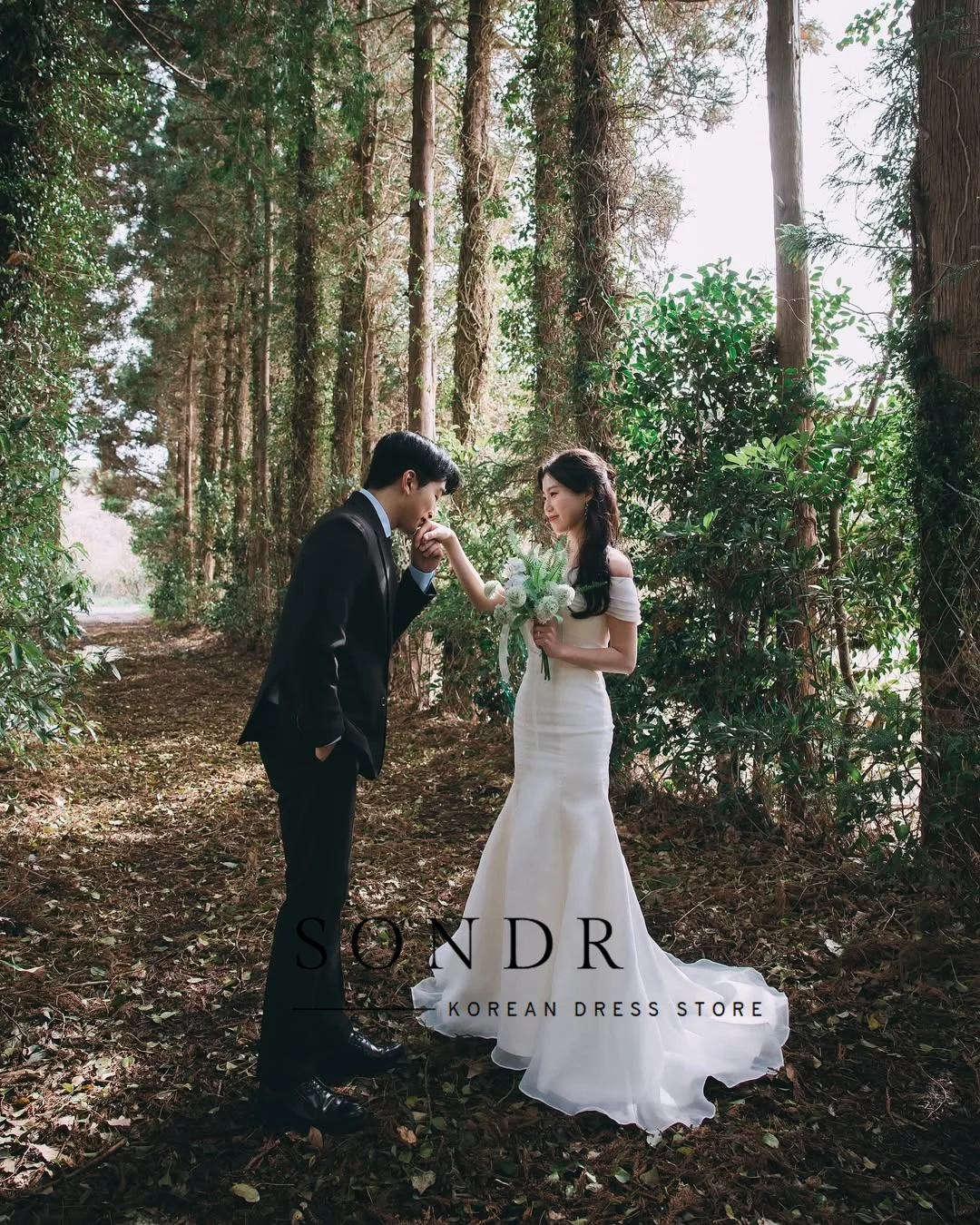 Sondr полурусалка шелковая органза корейские свадебные платья с вырезом лодочкой со шлейфом свадебное платье по индивидуальному заказу свадебная фотосессия