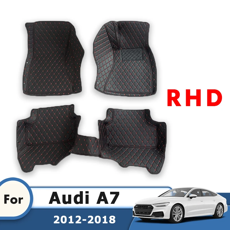 

Автомобильные коврики на заказ с правым рулем для Audi A7 2018 2017 2016 2015 2014 2013 2012, автомобильные аксессуары, внутренние ковры, автомобильный Стайлинг, коврики