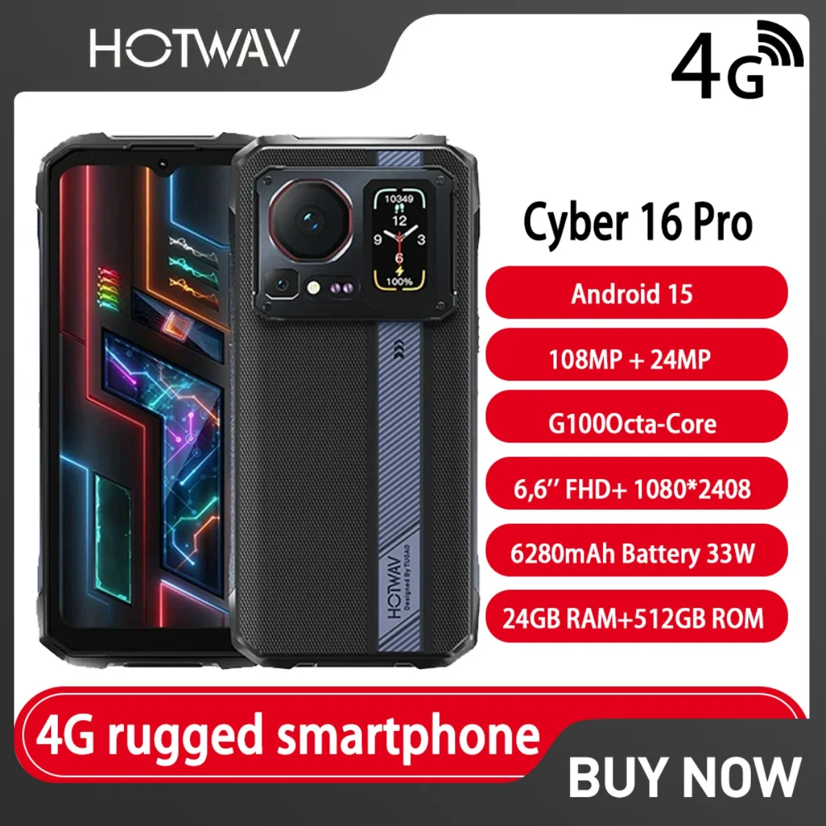 HOTWAV Cyber 16 Pro 4G 6.6“ FHD 1.45 Secondary Screen