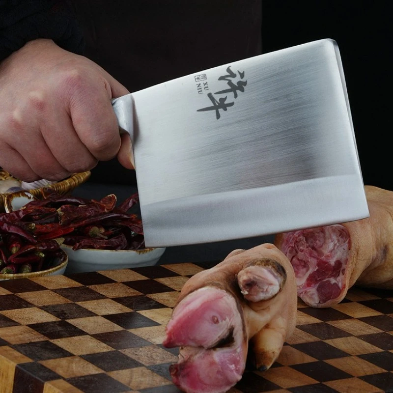 

7mm Thick Blade Forged Stainless Steel Fish Butcher Knife Heavy Duty Bone Chopping Cleaver for Chicken Duck Fish Butcher Tools