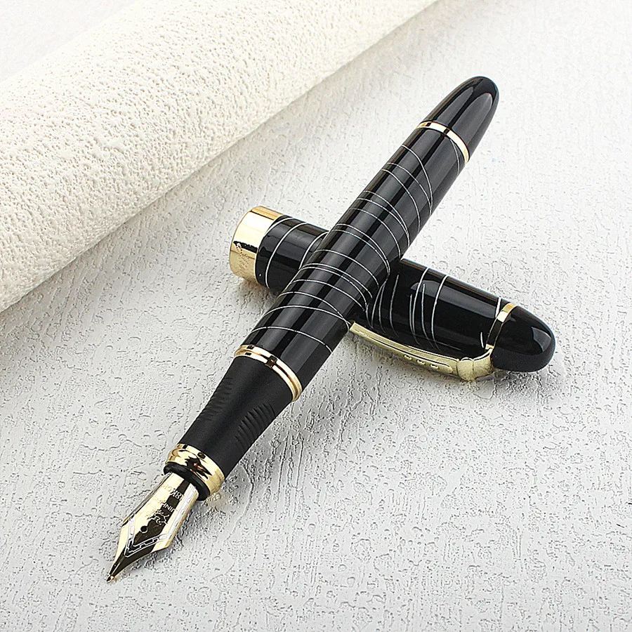 JINHAO X450 FROSTED BLACK AND GOLDEN 0.7mm BROAD NIB FOUNTAIN PEN JINHAO 450