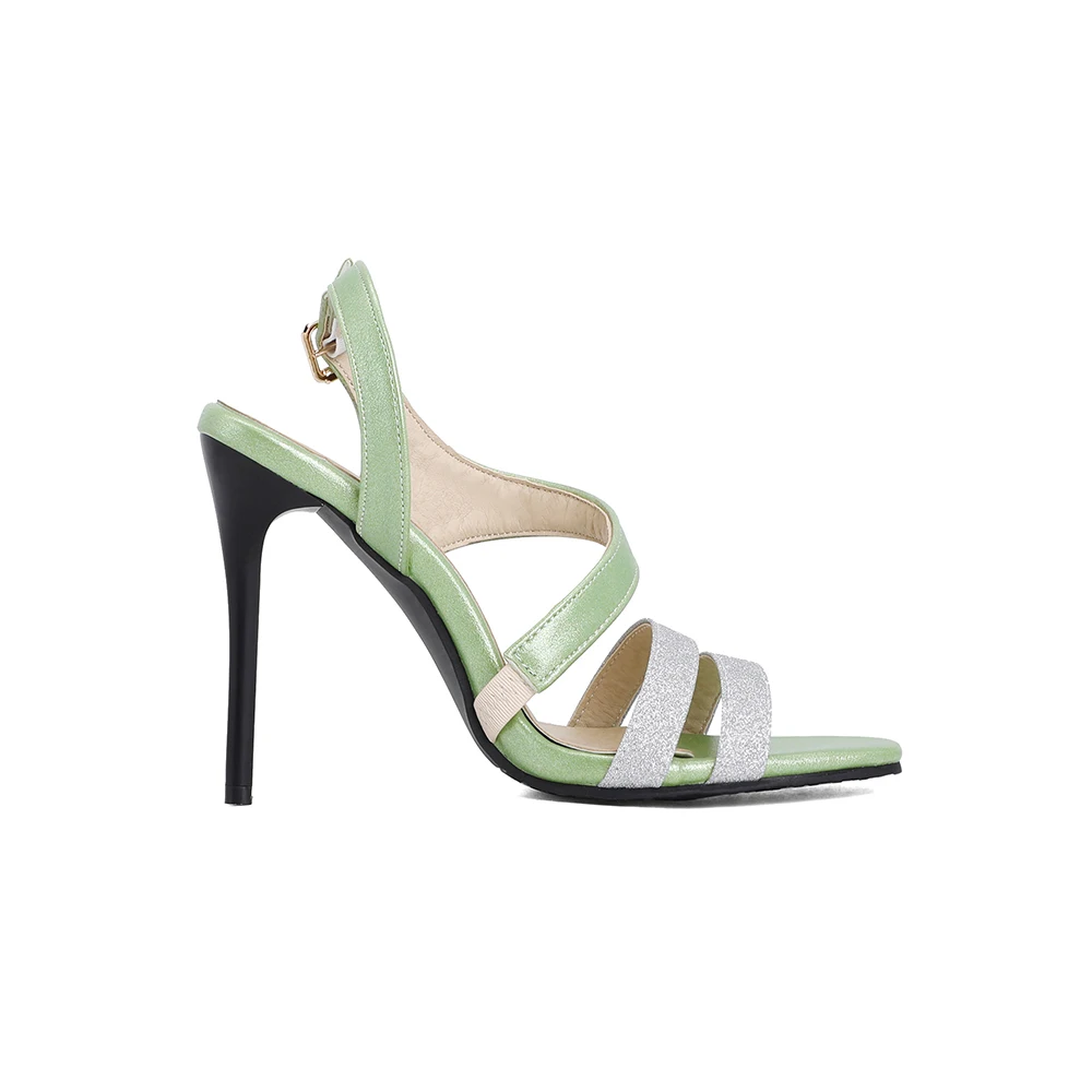 Summer New Rome Green Pink Women Sandals Sexy High Thin Heels Office Lady Party Shoes Big Small Size 10 32 43 46 48