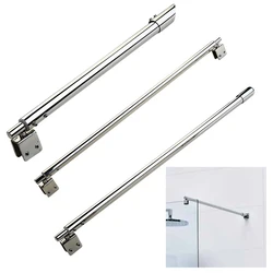 Shower Glass Door Fixed Rod Clamp Stainless Steel Adjustable Shower Screen Support Bar Arms For 8mm-12mm Glass Panel