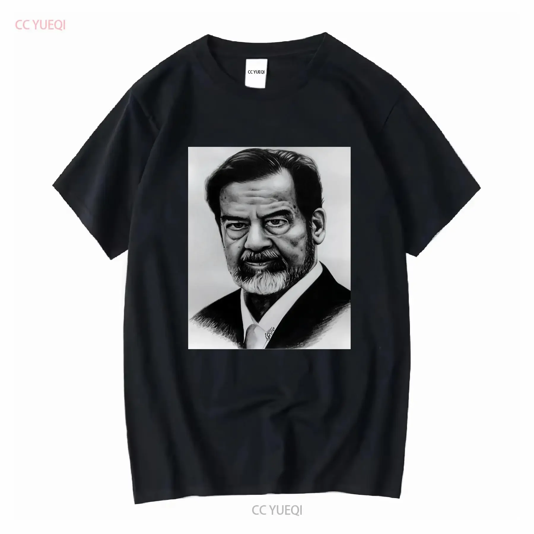 Saddam Hussein shirt photo t lovers vintage Washed streetwear homme Breathable Stylish Unisex designer clothes
