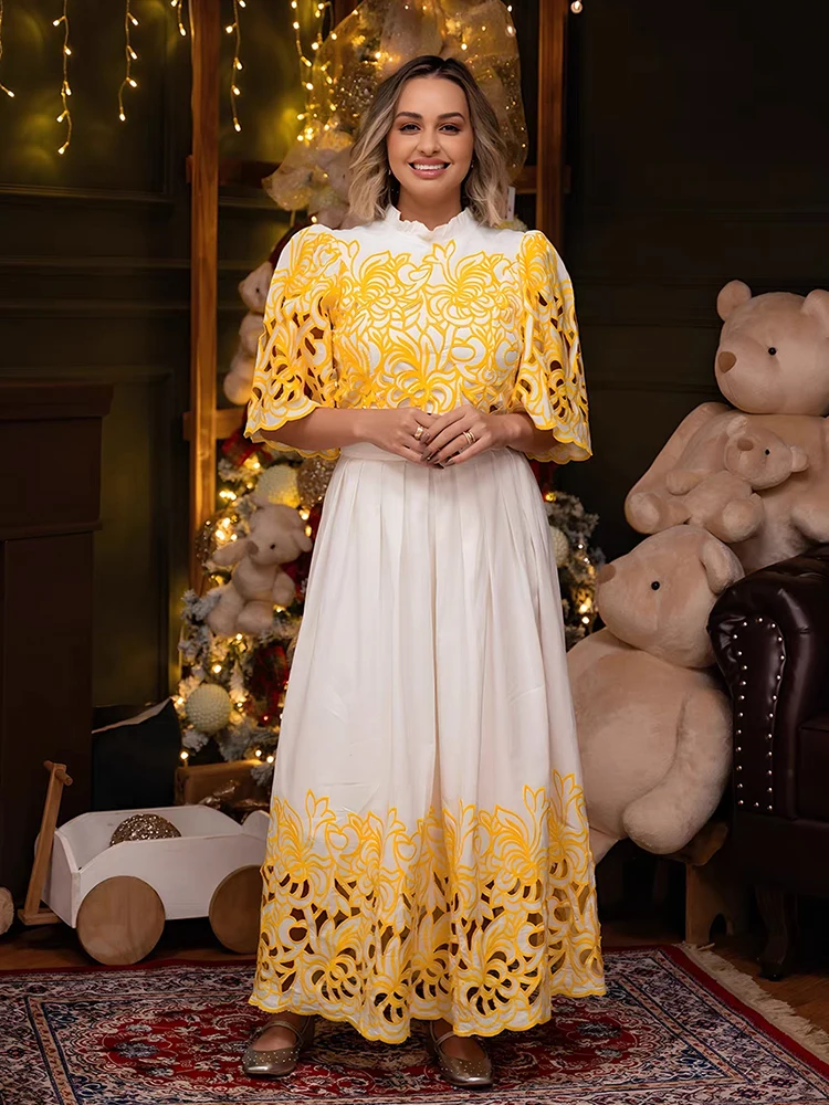 2023 sommer frauen Retro Farbe blockiert Bestickt Hohl Kurzes Hemd Set + Hohe Taille Gezogen Lose