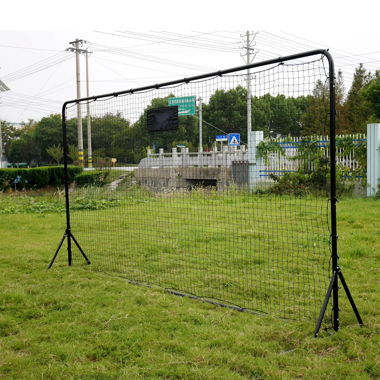 

Portable Soccer Rebounder Net 6x12ft Steel Frame Training Equipment with Rebound Boardpromote sales
